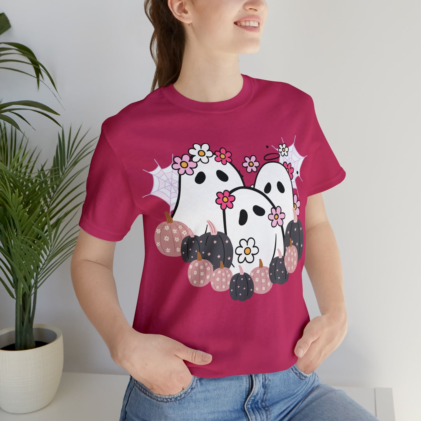 Cute Halloween Bella Canva Ghost T-shirt