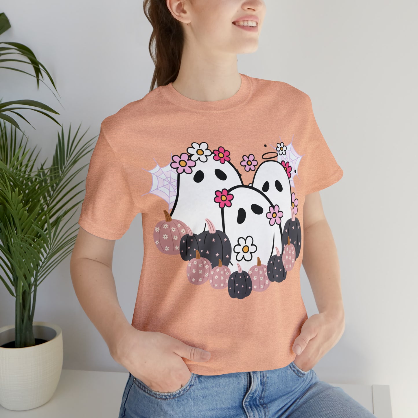 Cute Halloween Bella Canva Ghost T-shirt