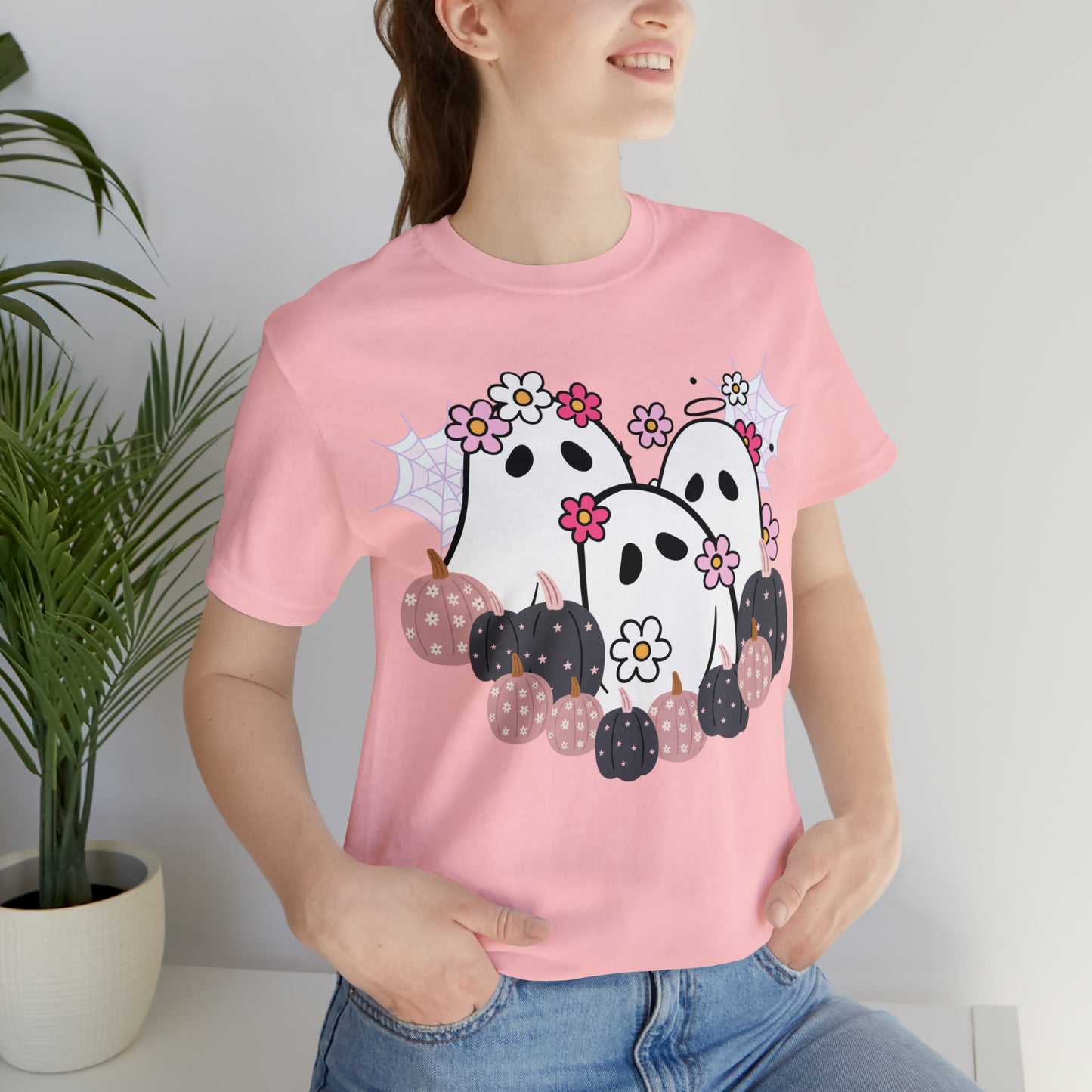 Cute Halloween Bella Canva Ghost T-shirt