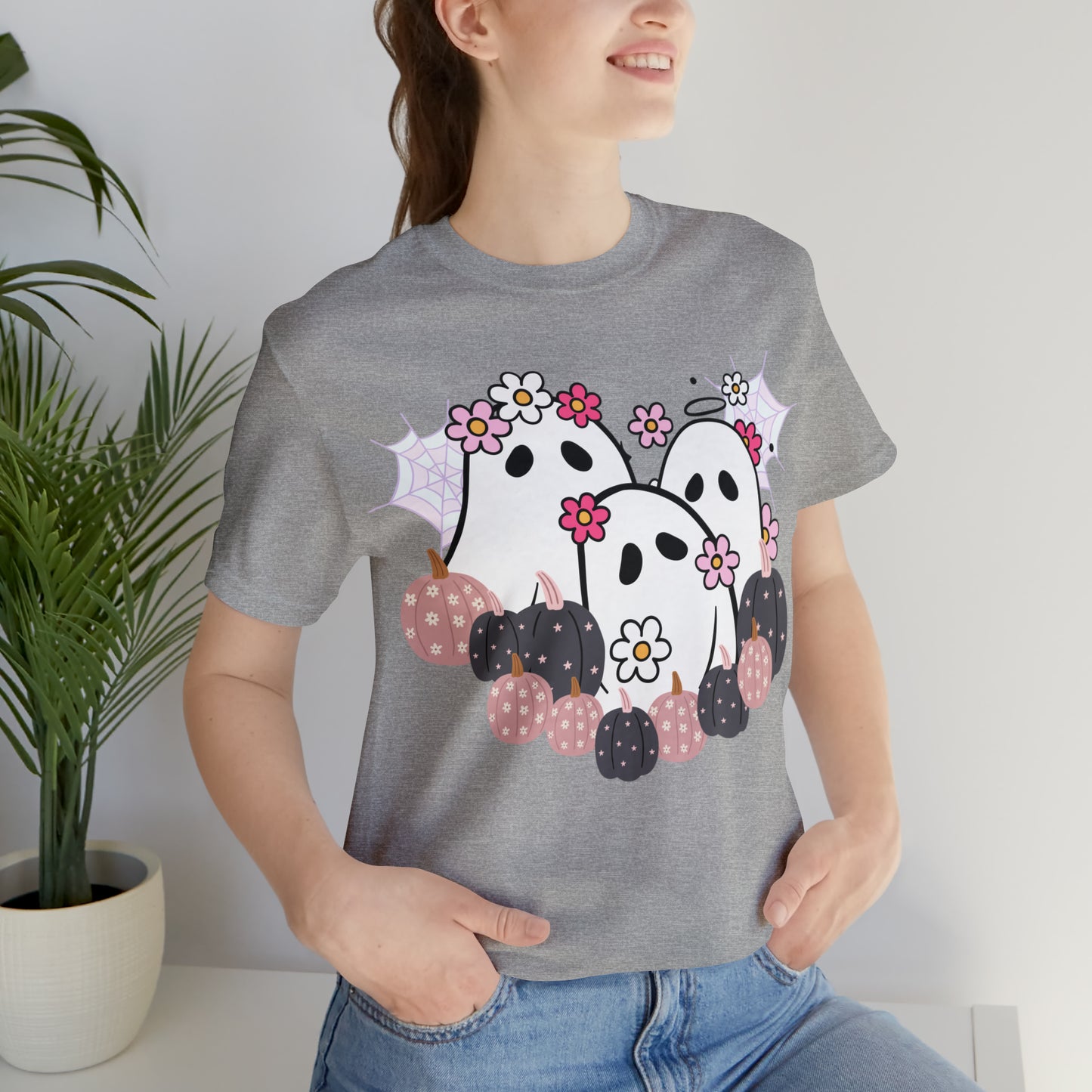 Cute Halloween Bella Canva Ghost T-shirt