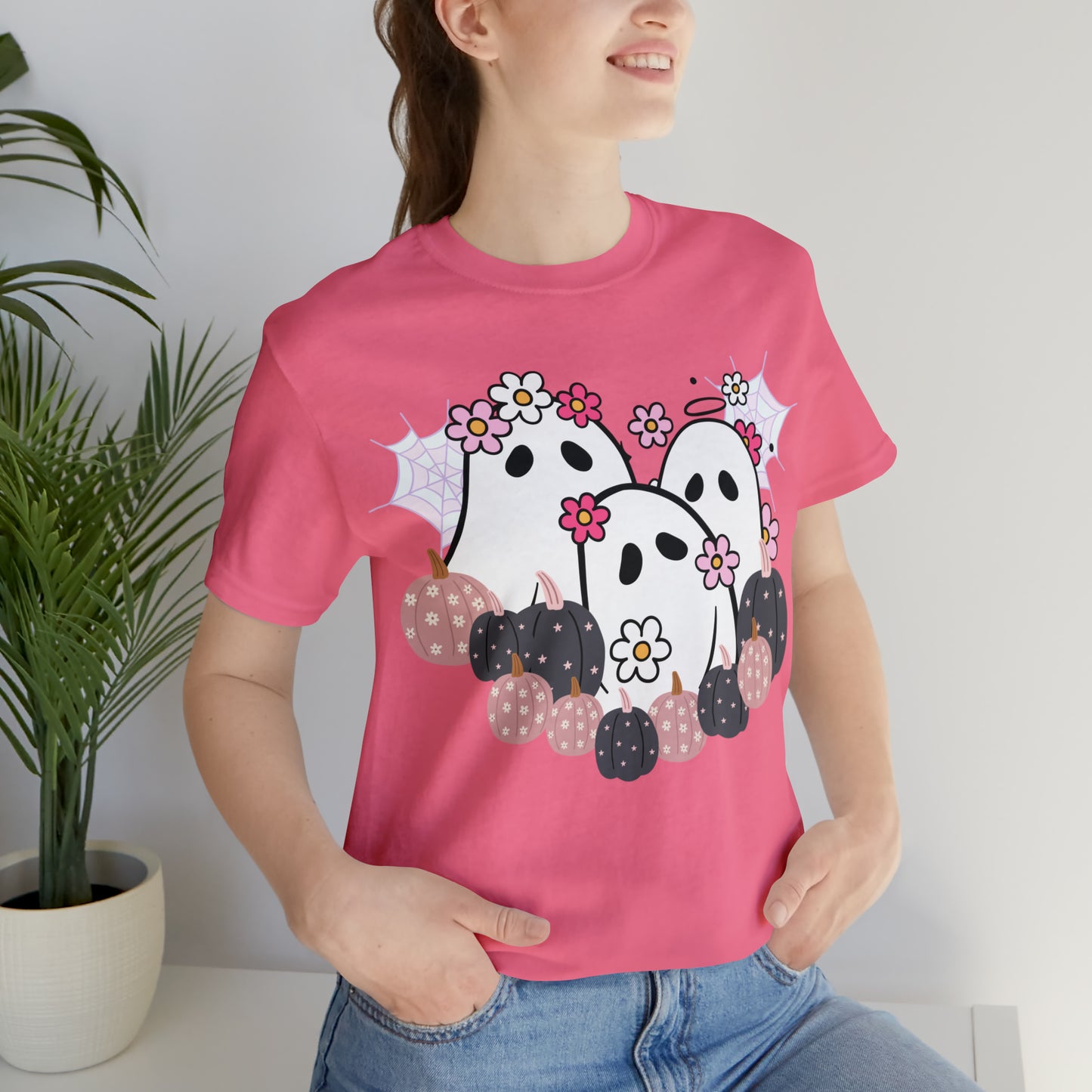 Cute Halloween Bella Canva Ghost T-shirt