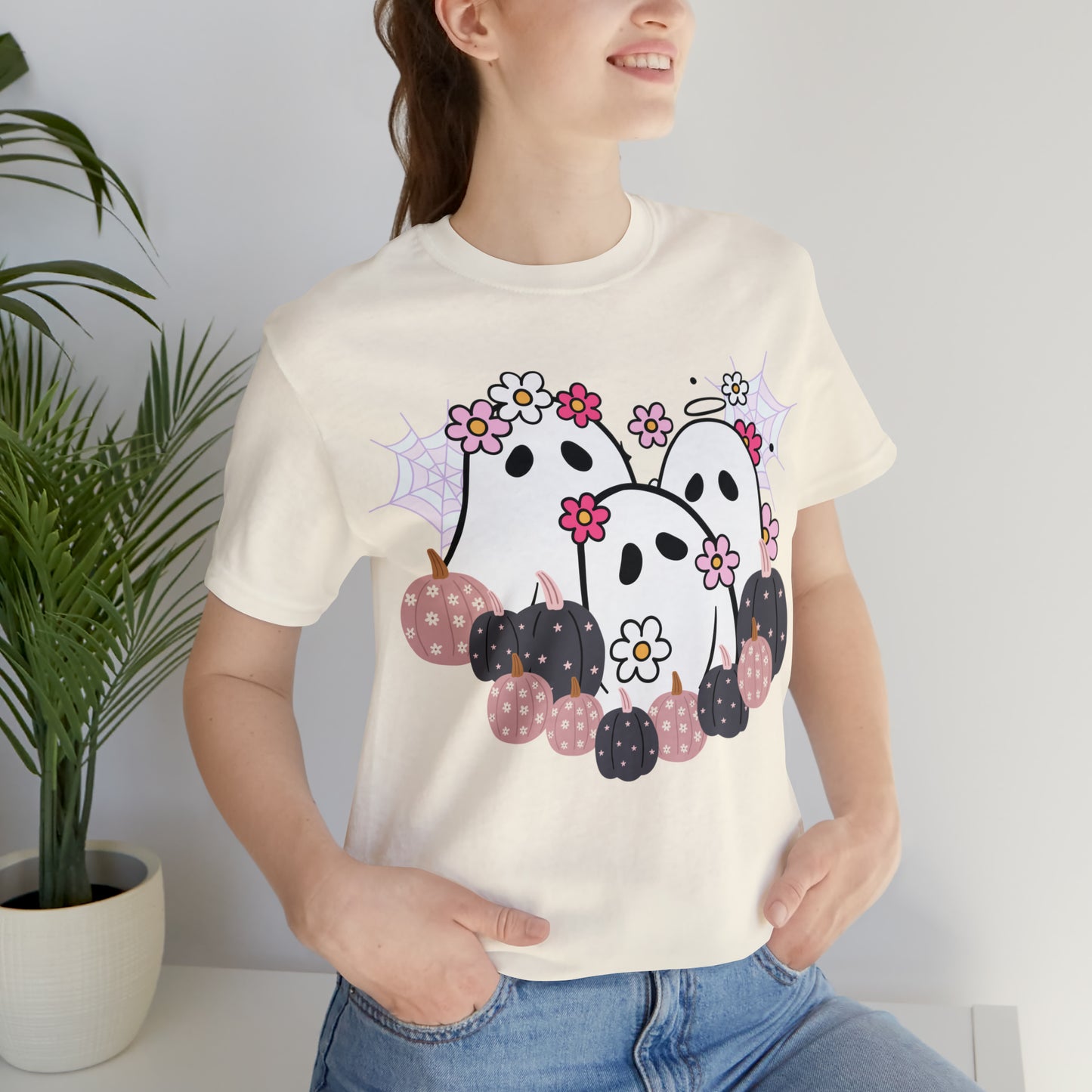 Cute Halloween Bella Canva Ghost T-shirt