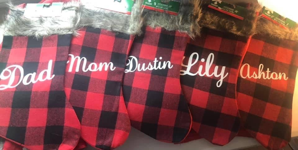 Personalized Buffalo plaid stocking